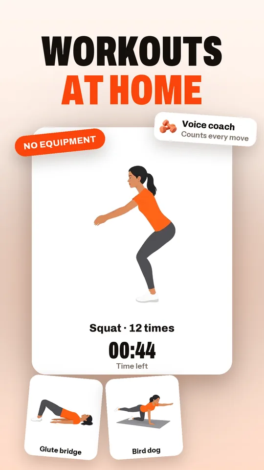 20-minute home workouts: A coach counts every move, with a gentler version too